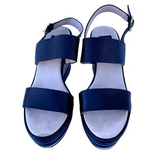 Women's Louise et Cie Rhory Wedge Slingback Leather Strap Platform Sandals 8.5M